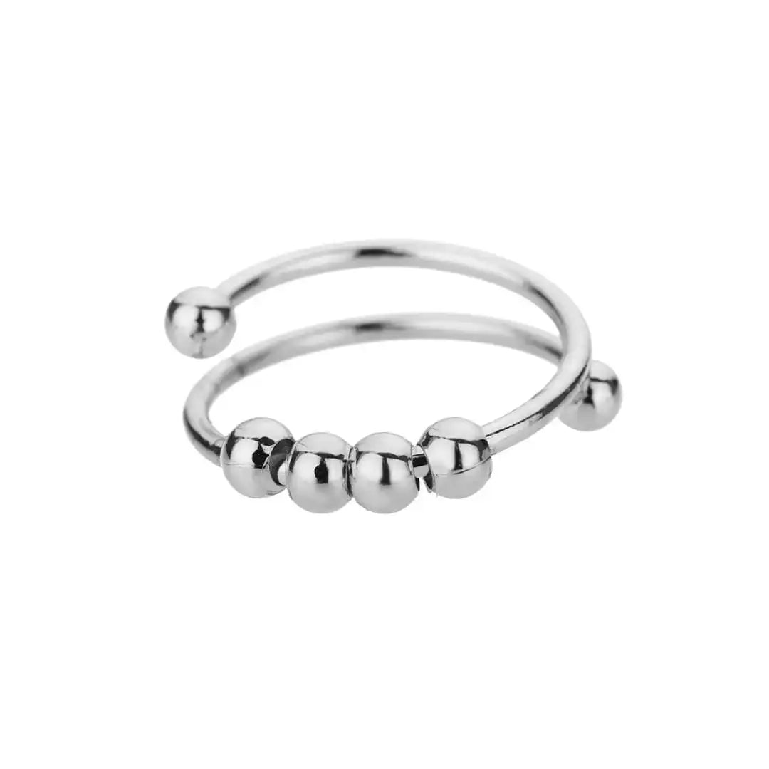 Bague ajustable à perles rotatives