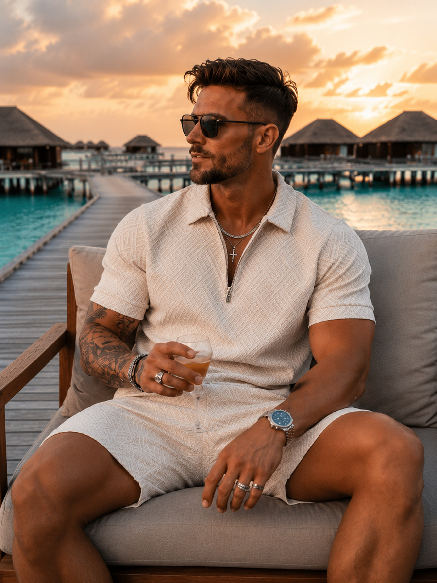 Ensemble d'été chemise et short en lin