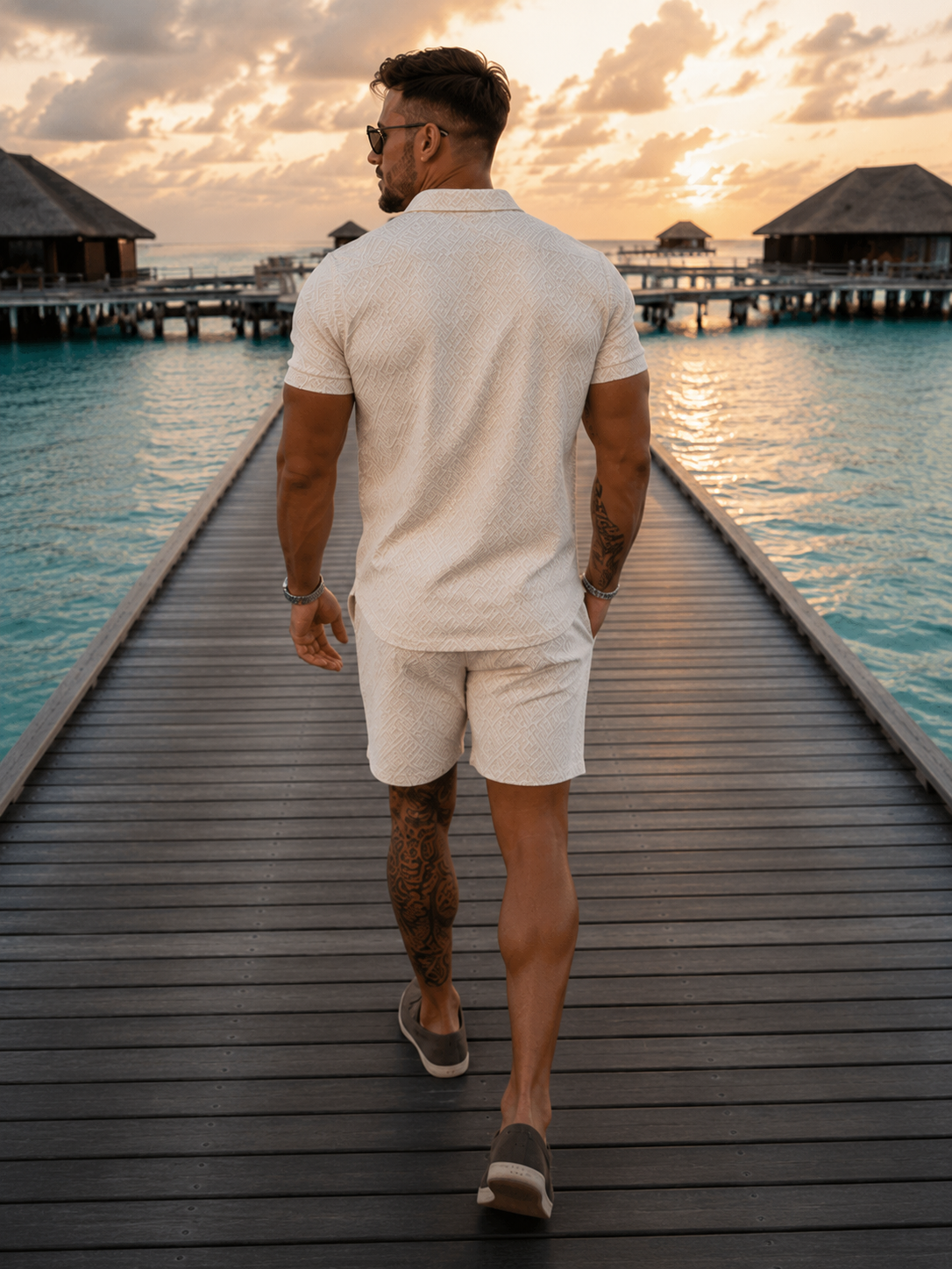 Ensemble d'été chemise et short en lin