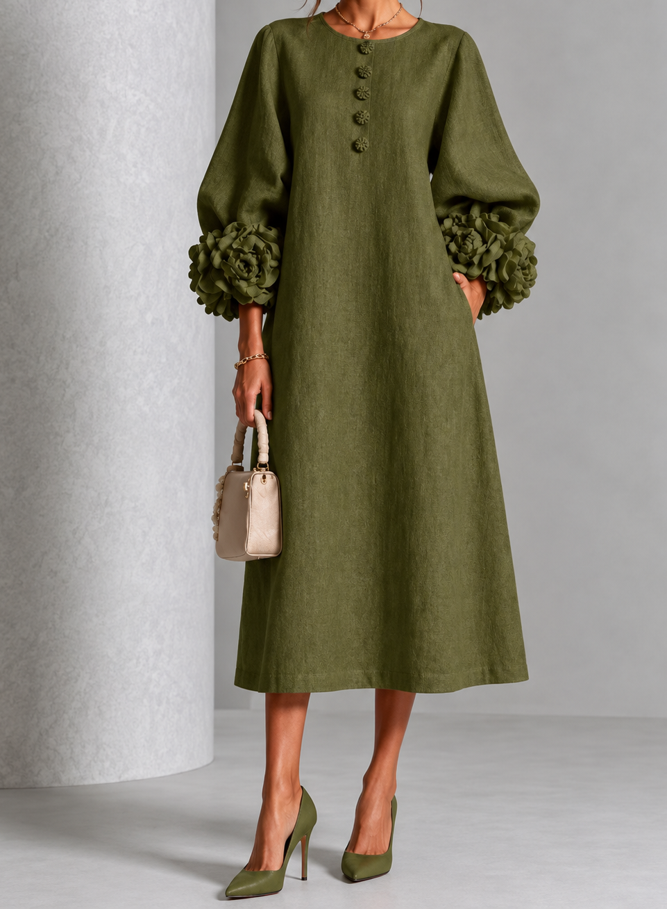 Rosalie | Robe mi-longue fleurie