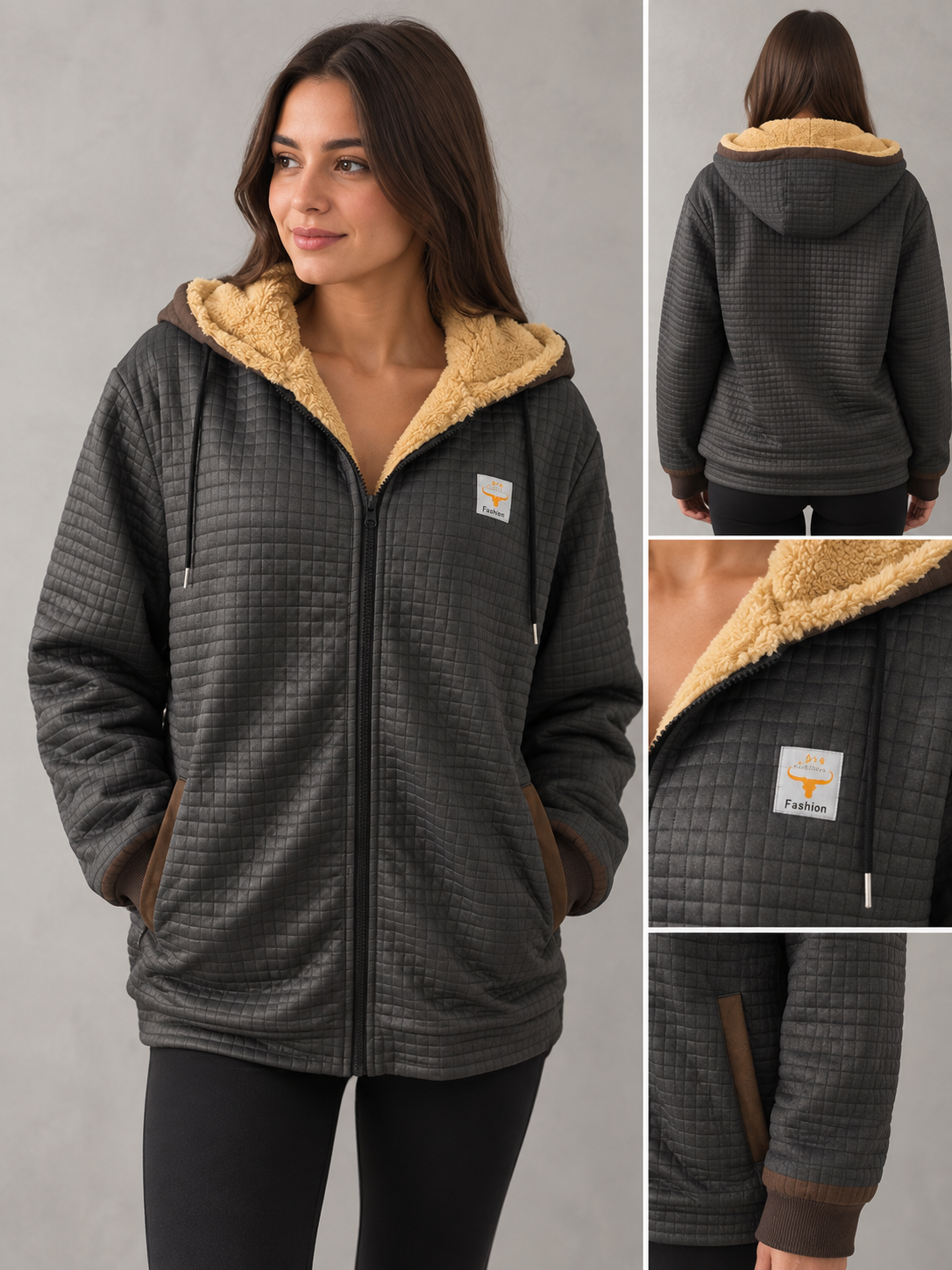 Kendra | Veste matelassée confortable à capuchon et fermeture éclair