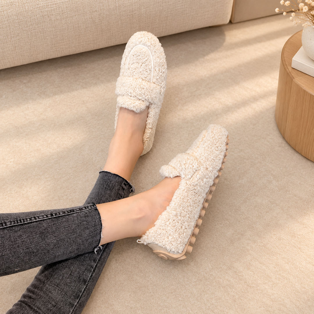 Lou | Pantoufles douces en teddy