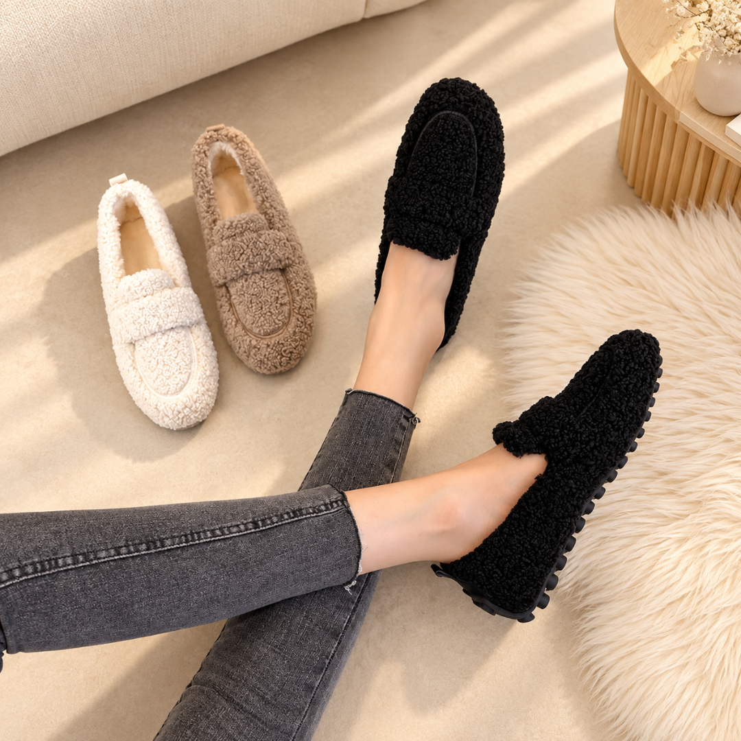 Lou | Pantoufles douces en teddy