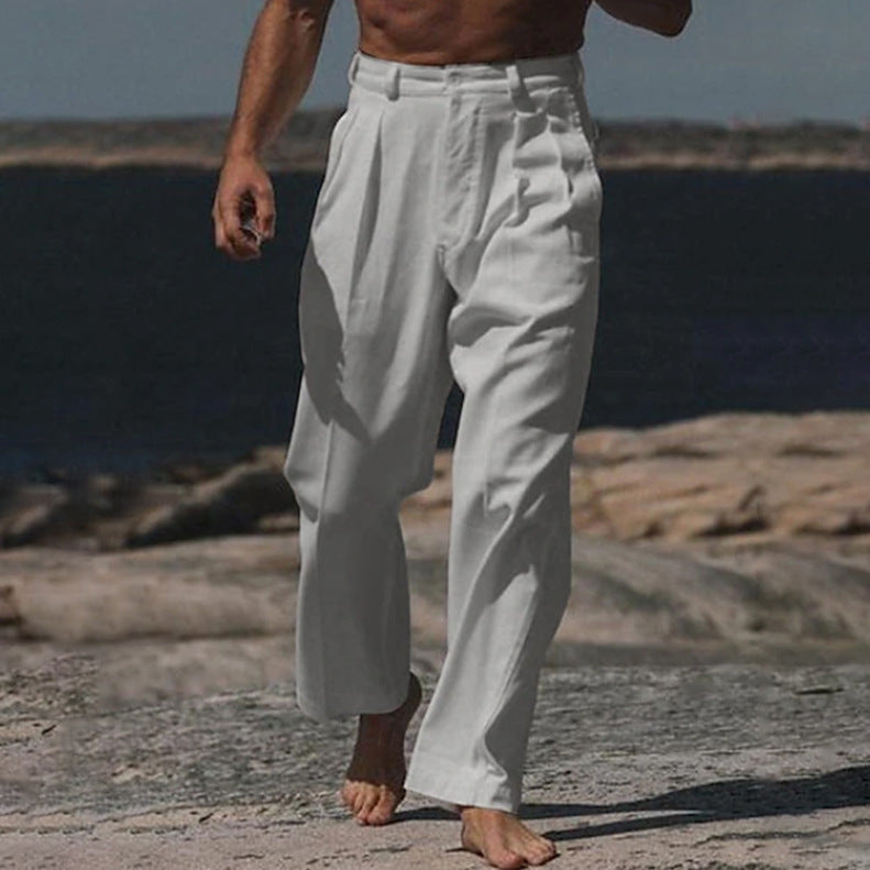 Teodoro | Pantalon en lin à jambe large