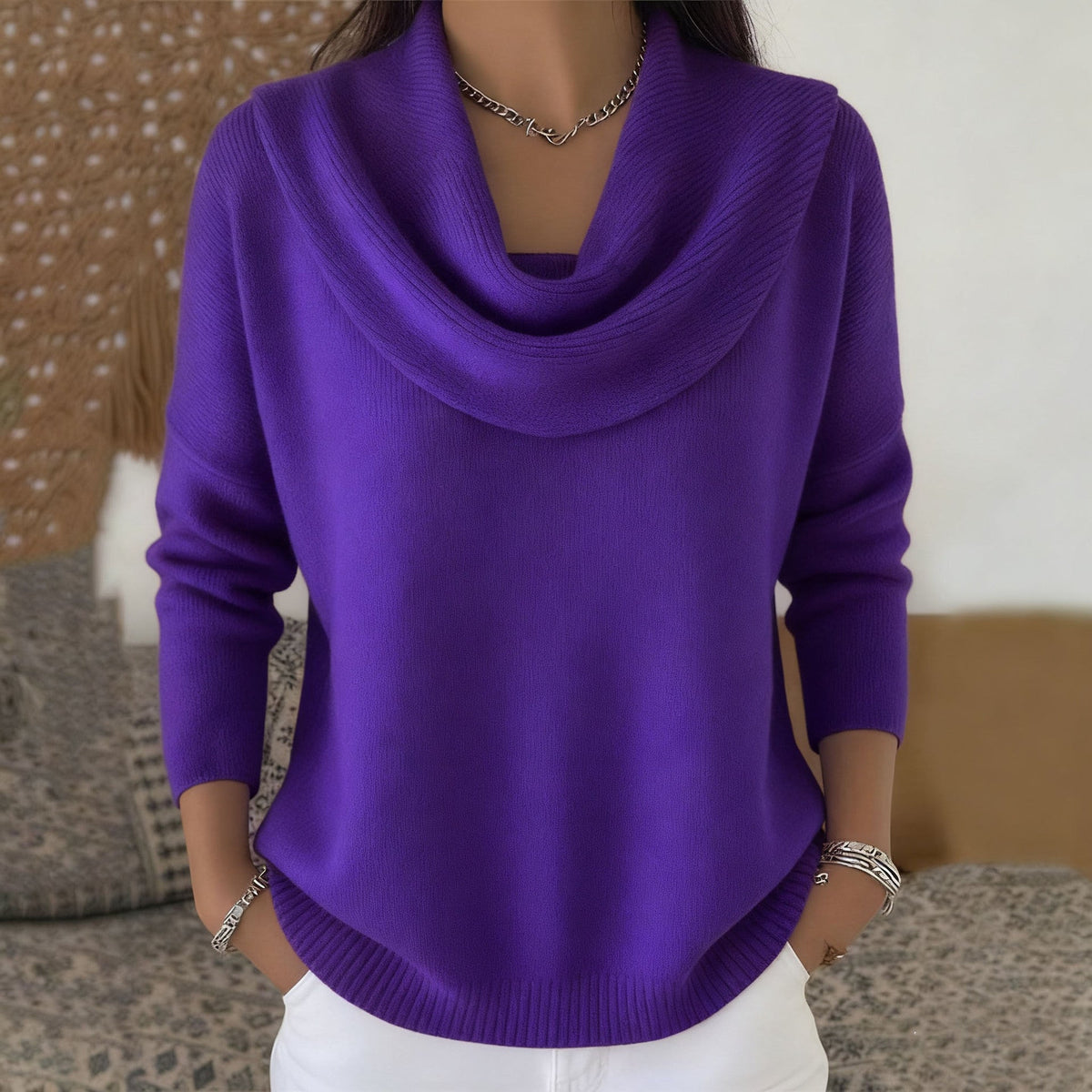 Reyes | Chandail à élégant col drapé