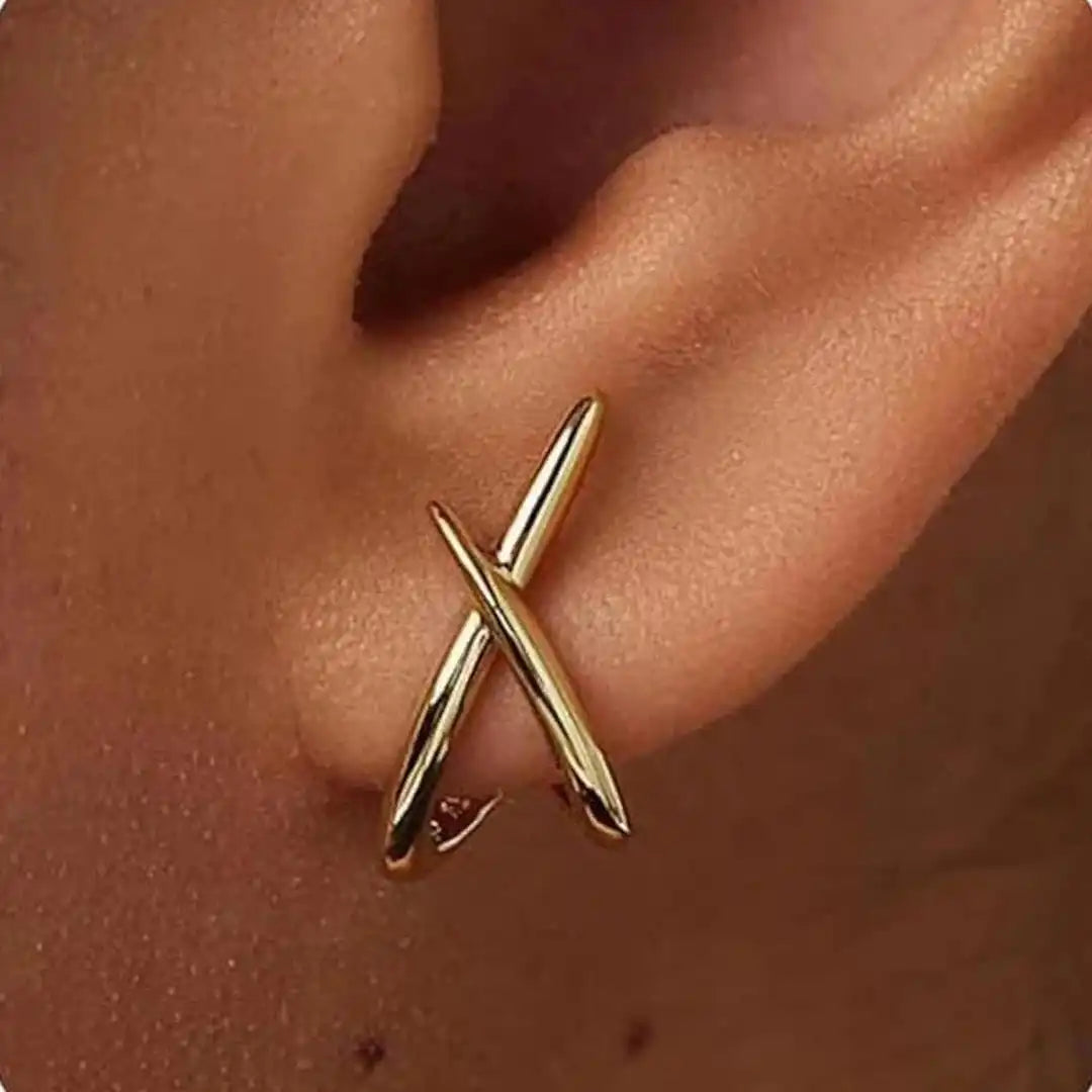 Boucles d'oreilles Croix dorées intemporelles