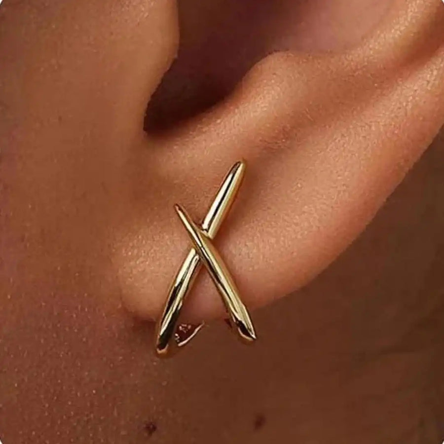 Boucles d'oreilles Croix dorées intemporelles