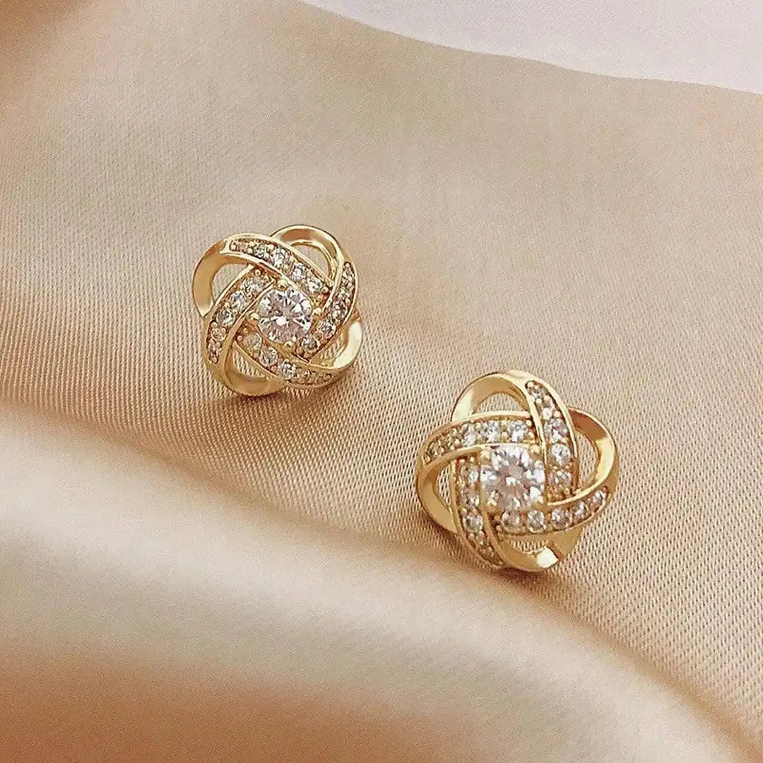 Boucles d'oreilles à tige Nœud zircon