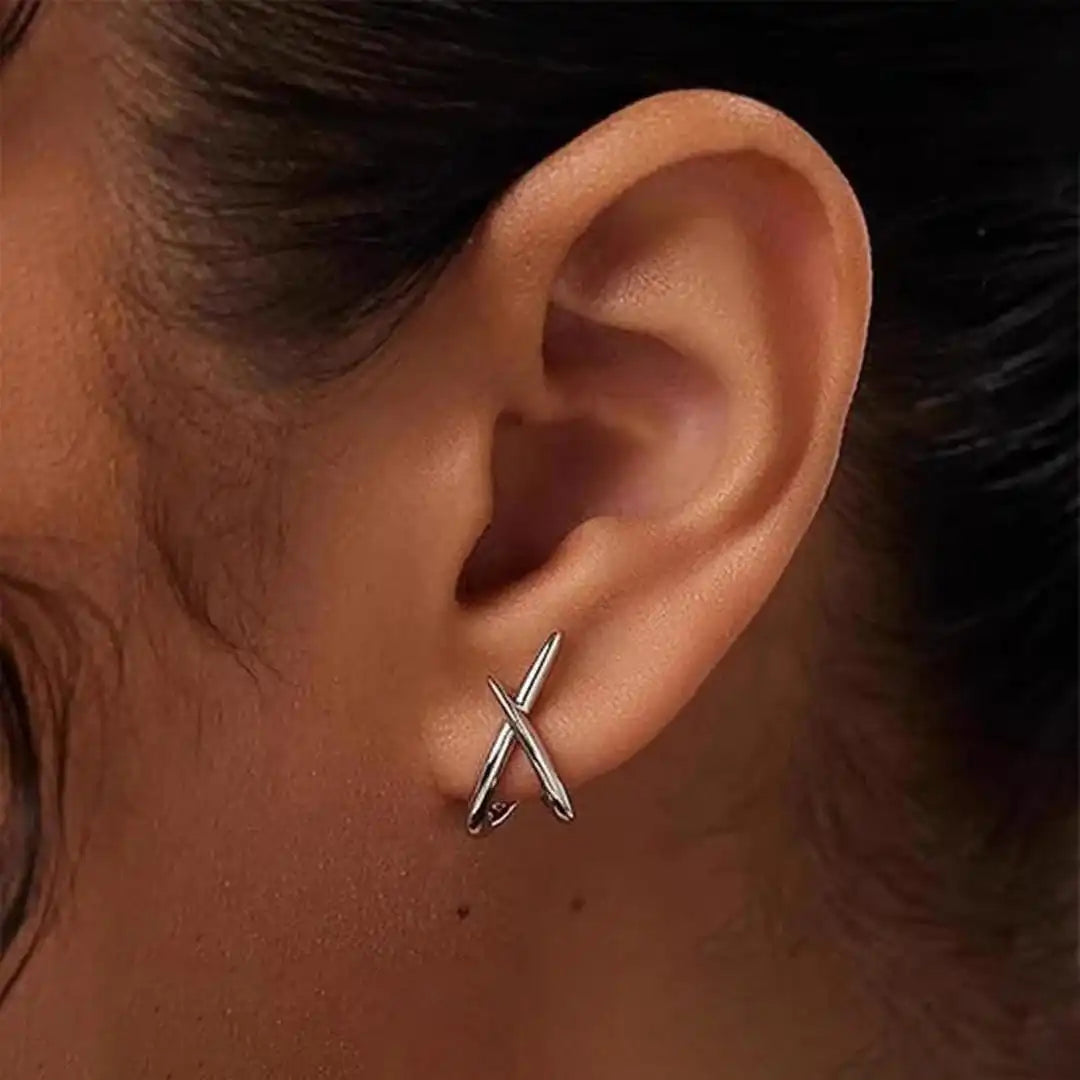 Boucles d'oreilles Croix dorées intemporelles