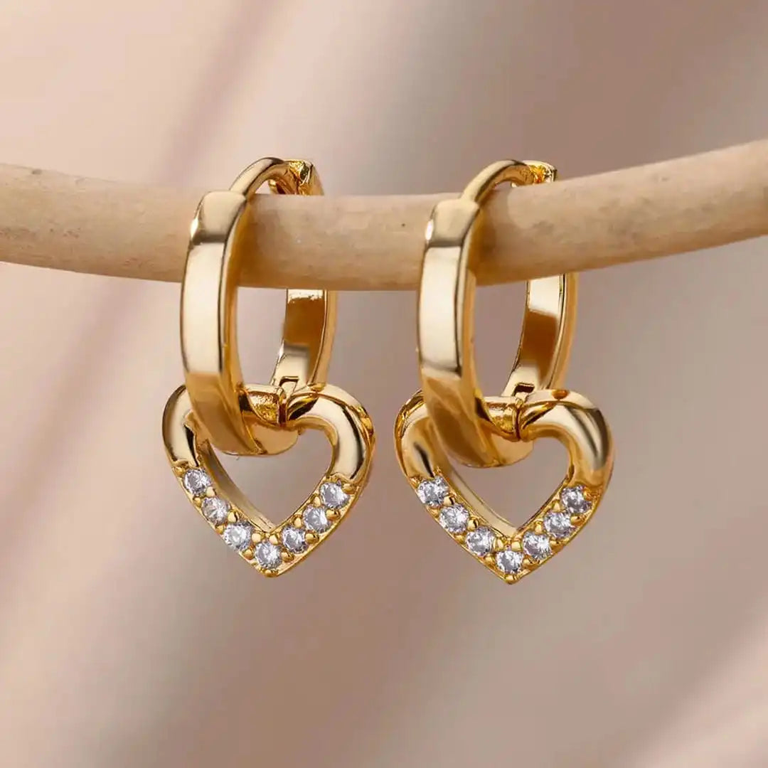 Boucles d'oreilles Cœur ajouré zircone