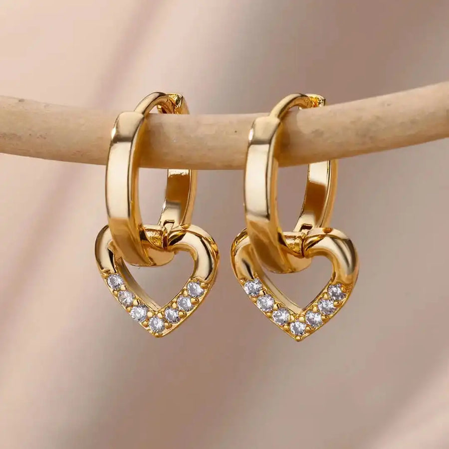 Boucles d'oreilles Cœur ajouré zircone