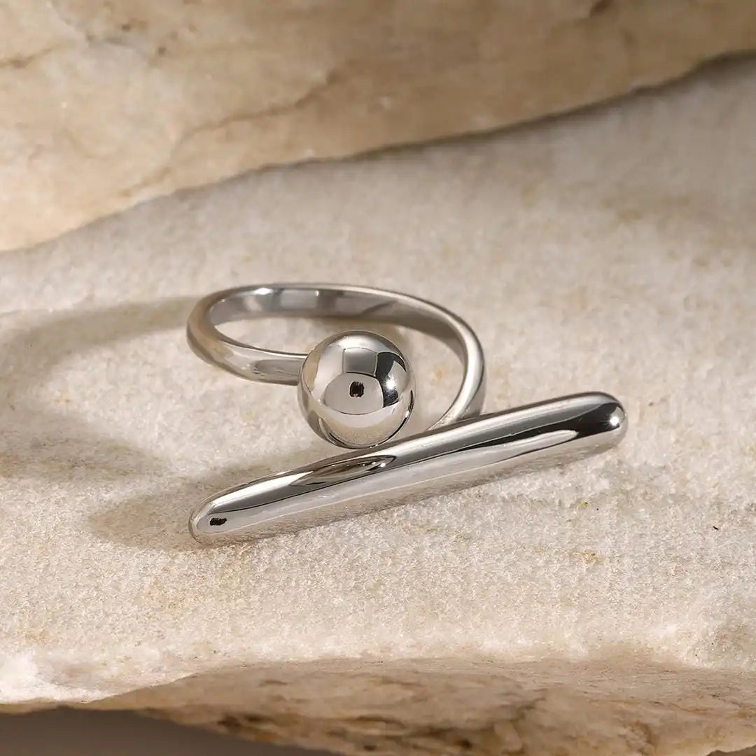 Bague ajustable à étoile dorée