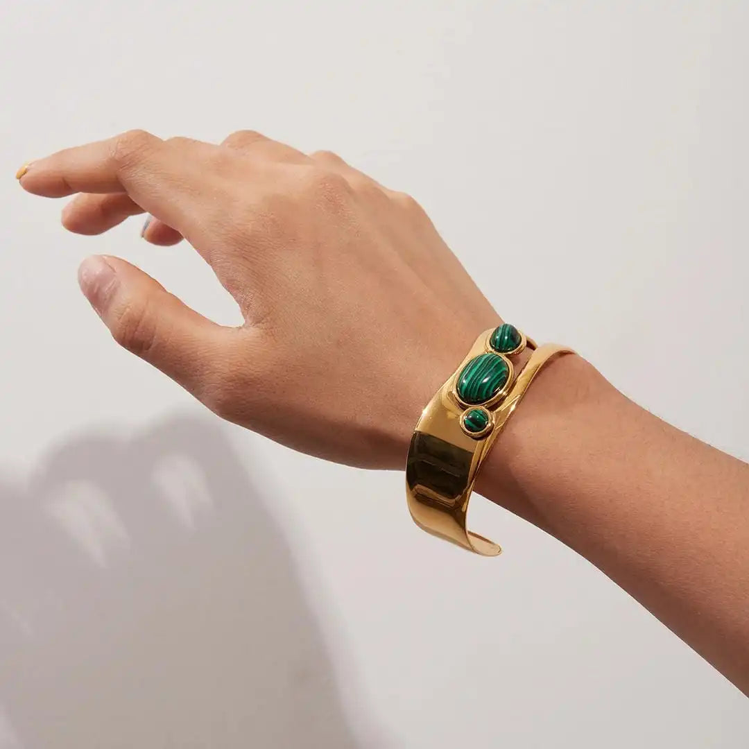 Bracelet Œil de tigre doré vintage