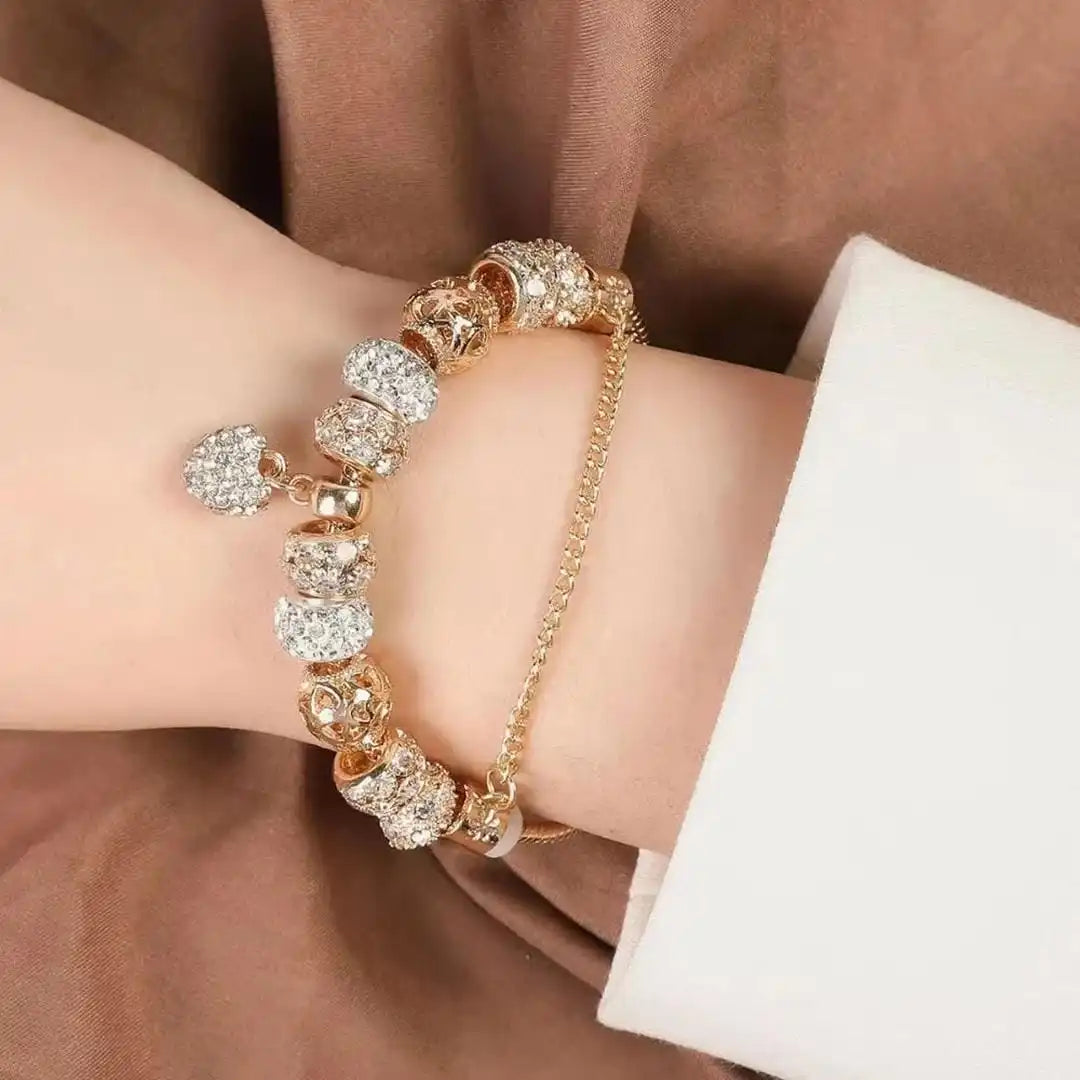 Bracelet Cœur doré épais