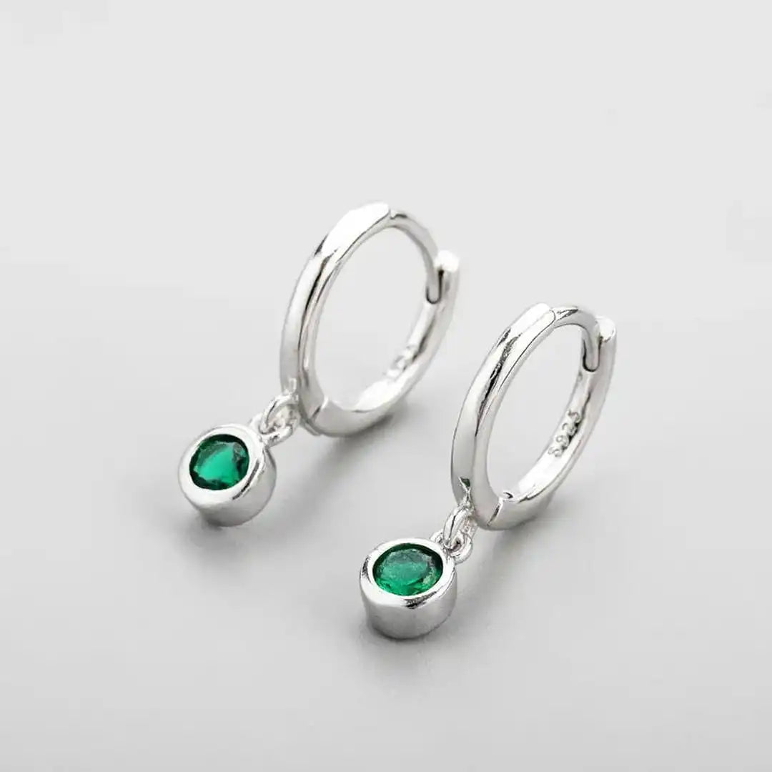 Boucles d'oreilles Zircon vert scintillantes