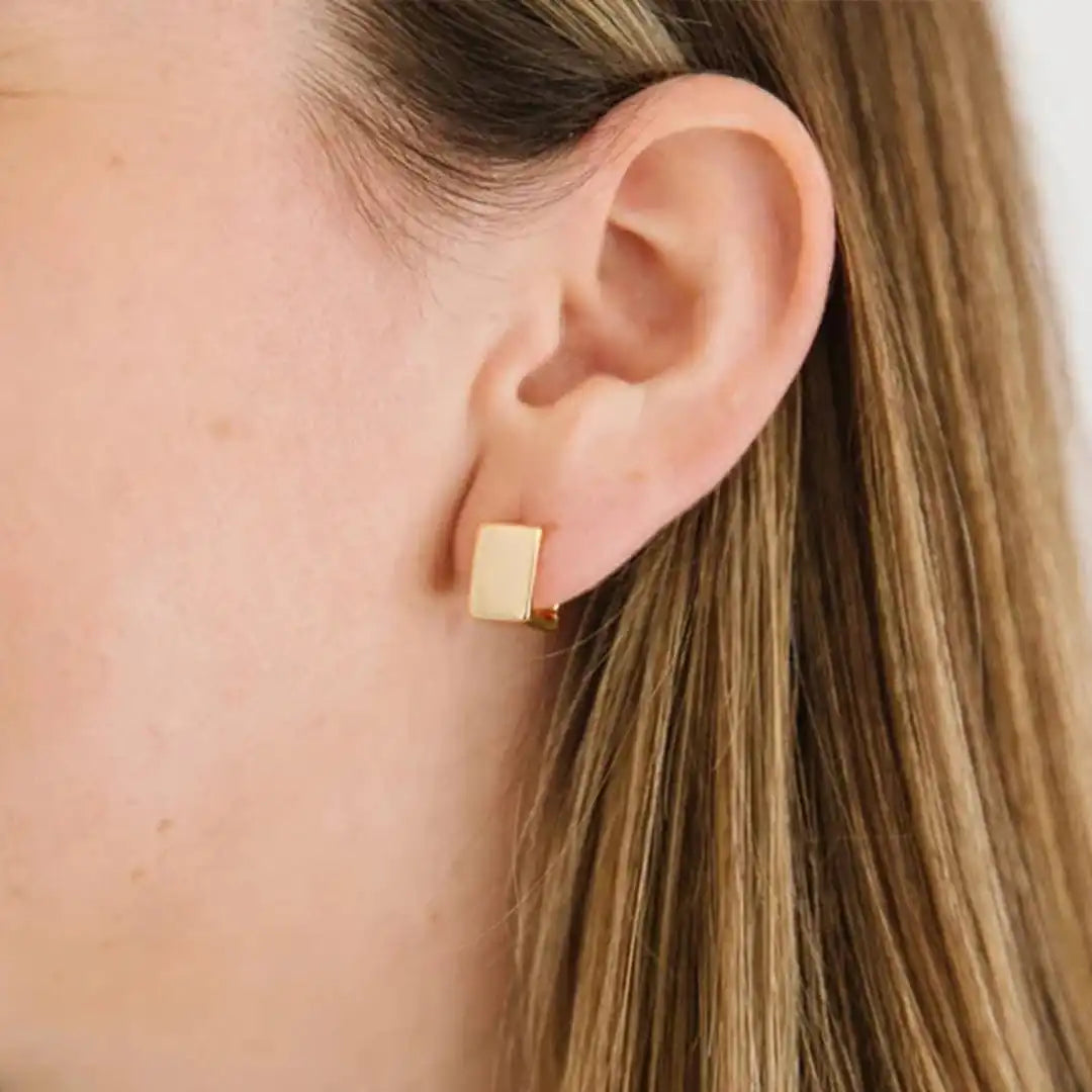 Boucles d'oreilles Carrés géométriques dorés