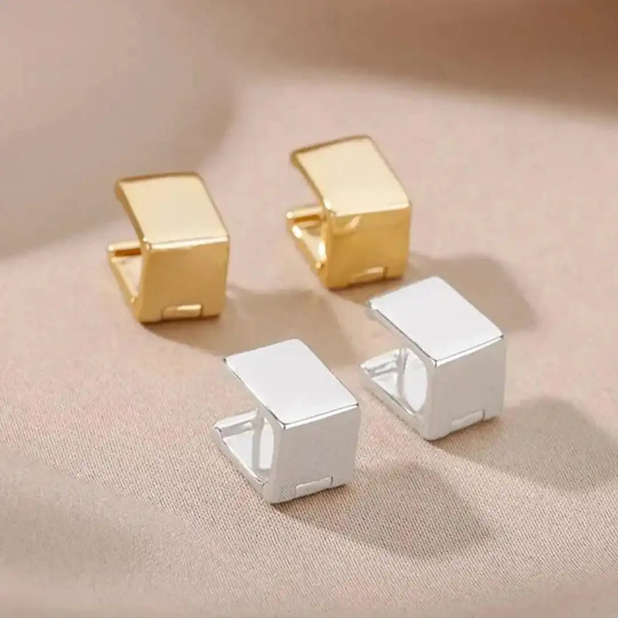 Boucles d'oreilles Carrés géométriques dorés