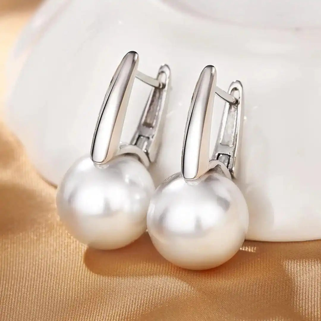 Boucles d'oreilles Perle dorée vintage