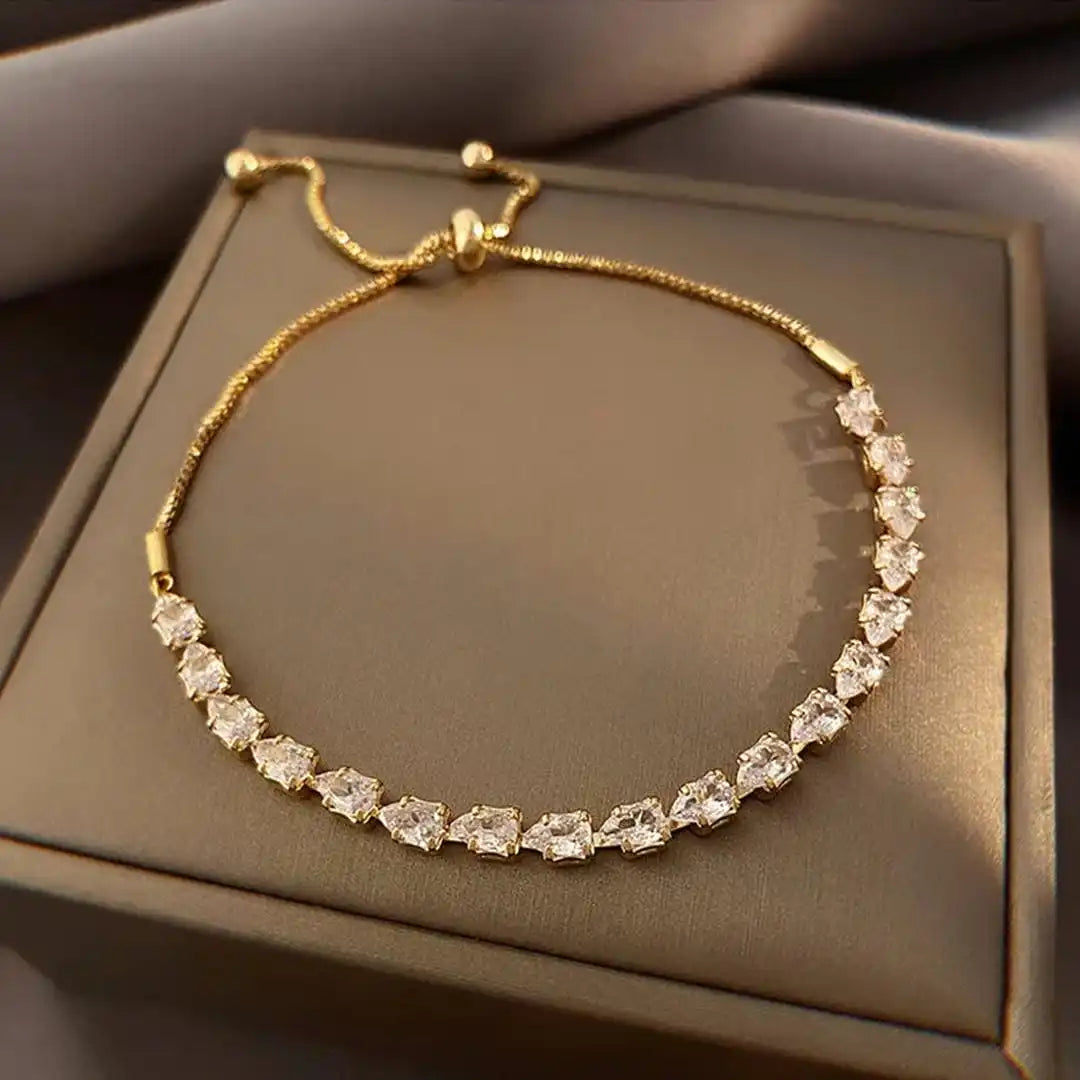 Bracelet ajustable à pierres géométriques