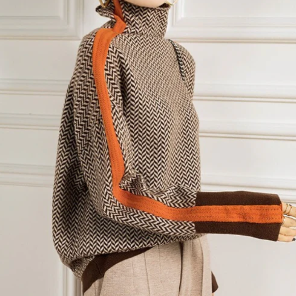 Eleanor | Col roulé à chevrons