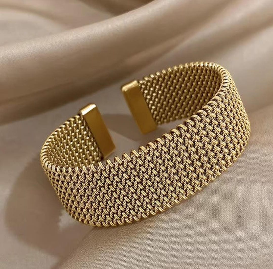 Bracelet classique ouvert à maillons tressés vintage