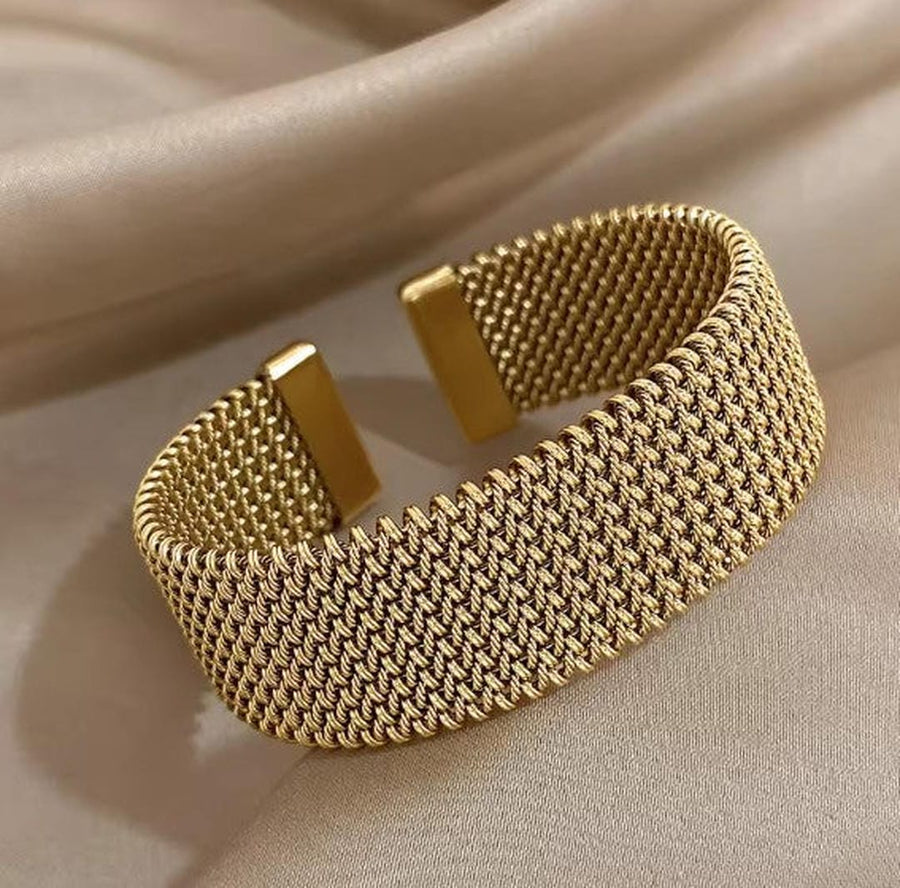 Bracelet classique ouvert à maillons tressés vintage
