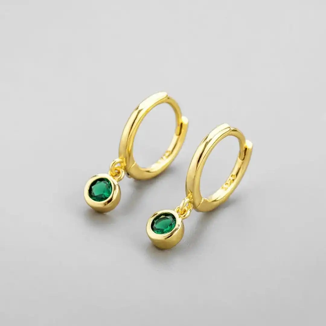Boucles d'oreilles Zircon vert scintillantes