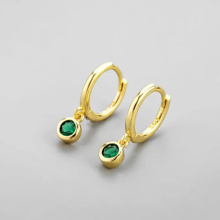 Boucles d'oreilles Zircon vert scintillantes