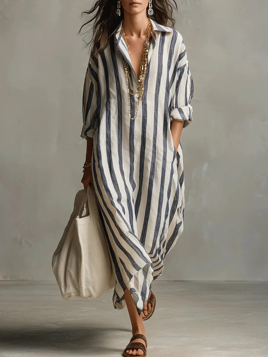 Scout Striped Shirt Maxi Dress Blue