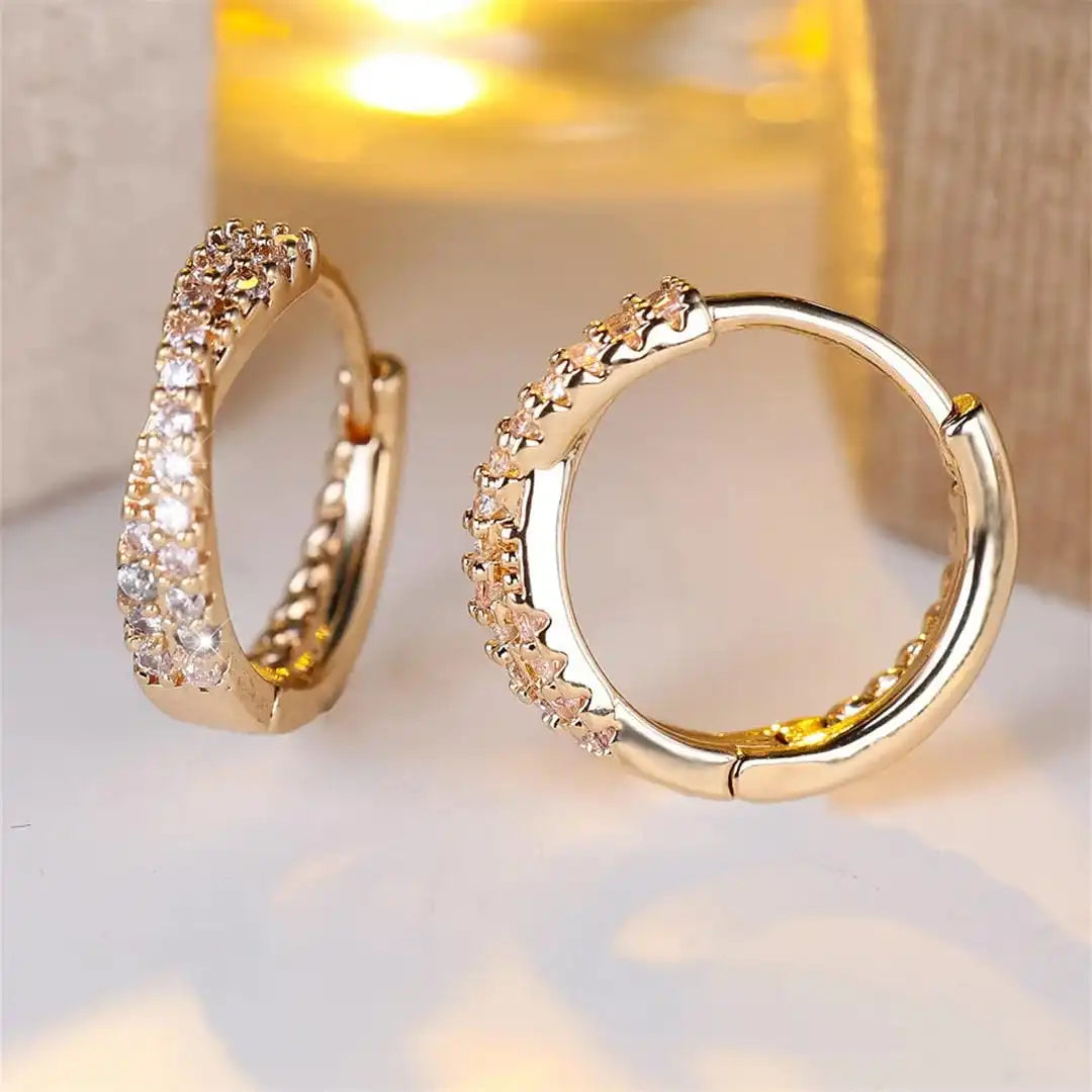 Boucles d'oreilles anneaux Zircone vintage