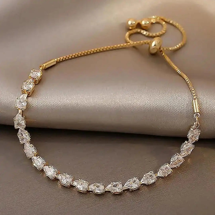 Bracelet ajustable à pierres géométriques