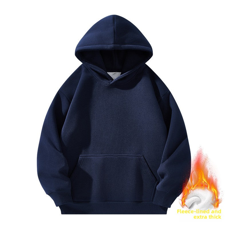 Chandail à capuchon épais doublé molleton pour homme et femme