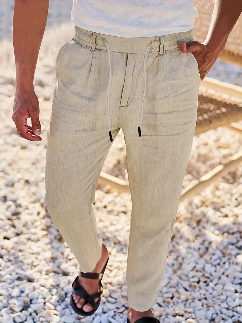 Tito | Pantalon large en lin avec cordon
