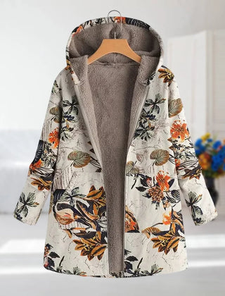 Mila - Cappotto Elegante Floreale Beige