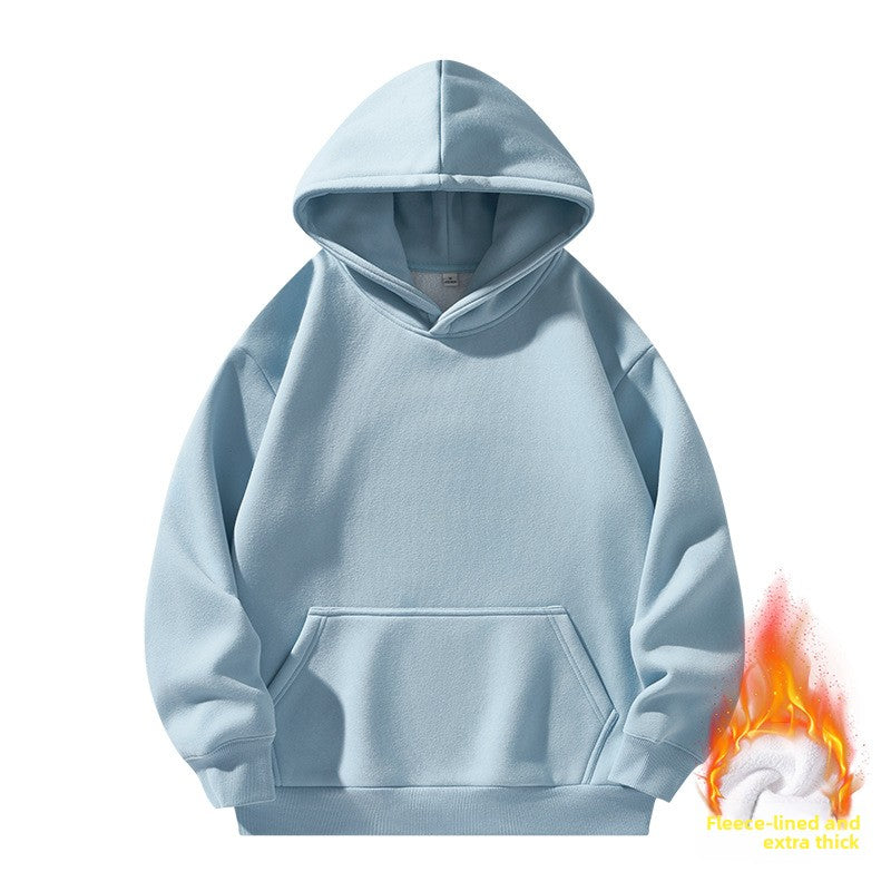 Chandail à capuchon épais doublé molleton pour homme et femme