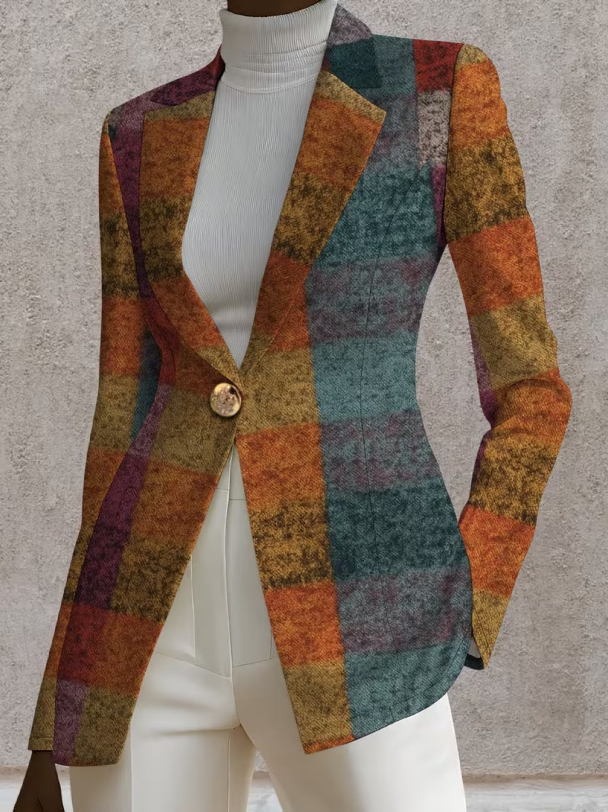 Amandine™ | Blazer à carreaux d'automne