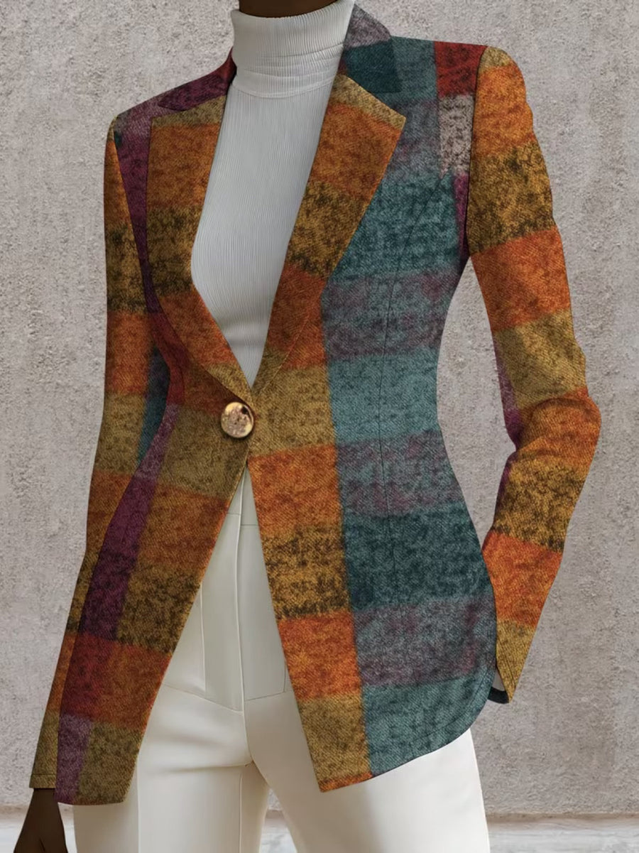 Amandine™ | Blazer à carreaux d'automne