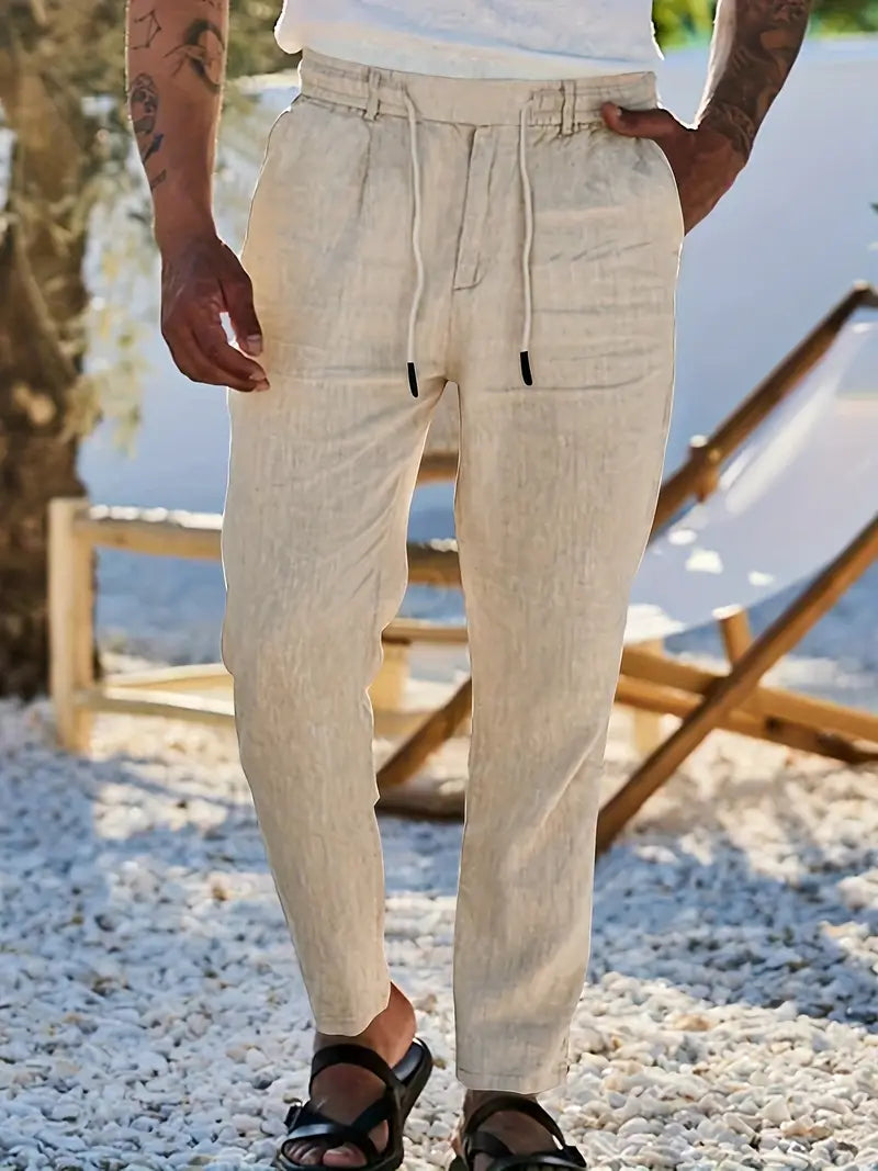 Tito | Pantalon large en lin avec cordon