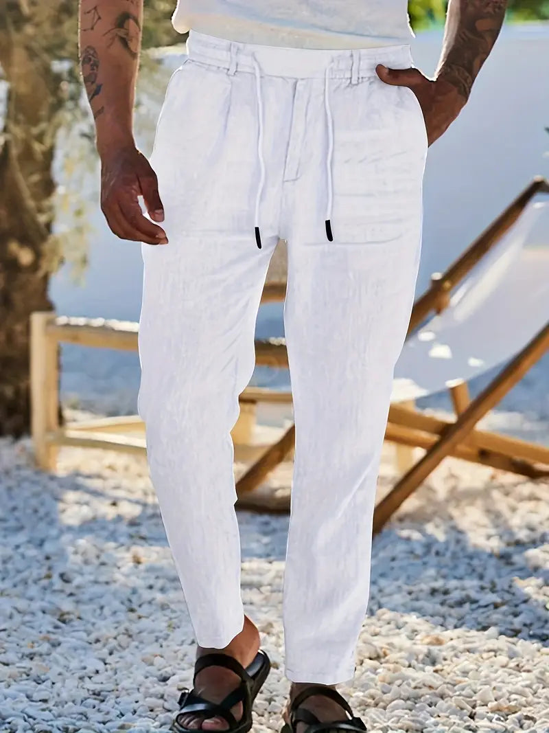 Tito | Pantalon large en lin avec cordon