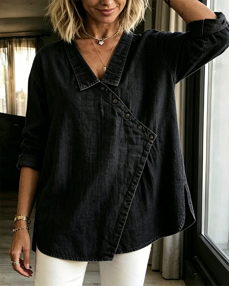 Veronica | Chemise en denim boutonnée