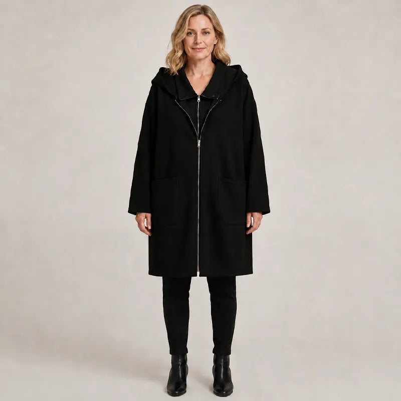 Vittoria | Veste longue à capuchon et double fermeture éclair