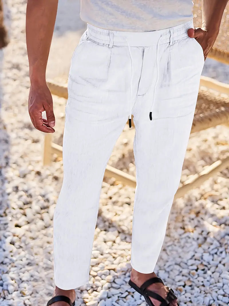 Tito | Pantalon large en lin avec cordon