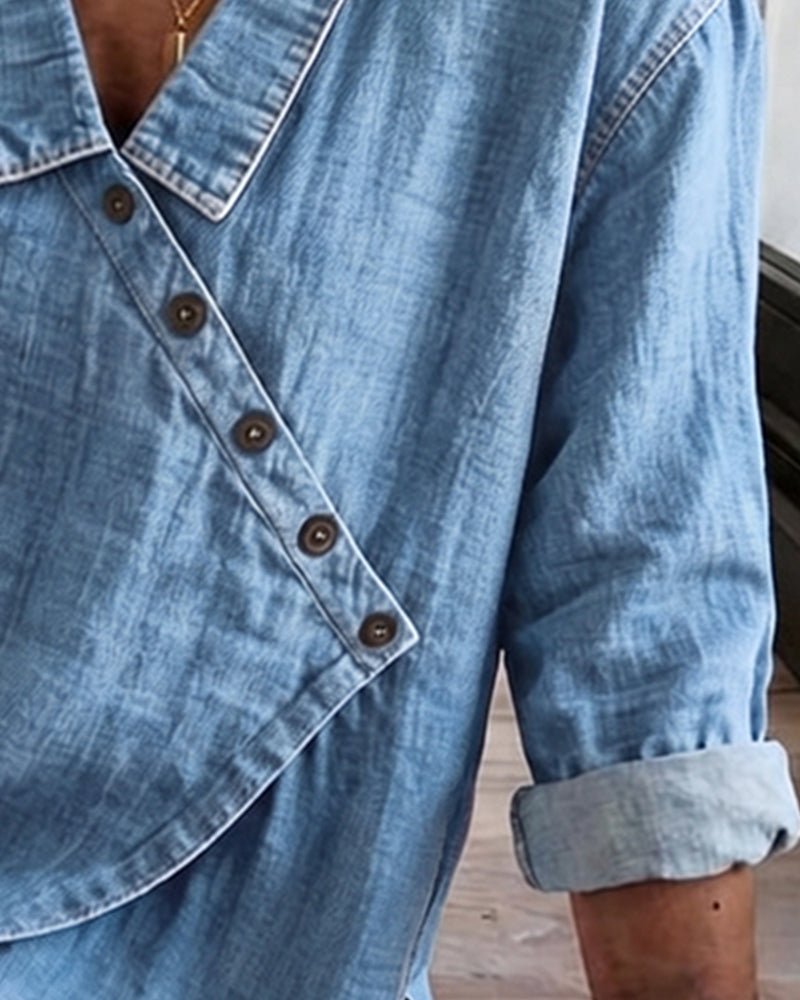 Veronica | Chemise en denim boutonnée