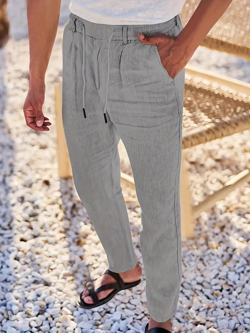 Tito | Pantalon large en lin avec cordon