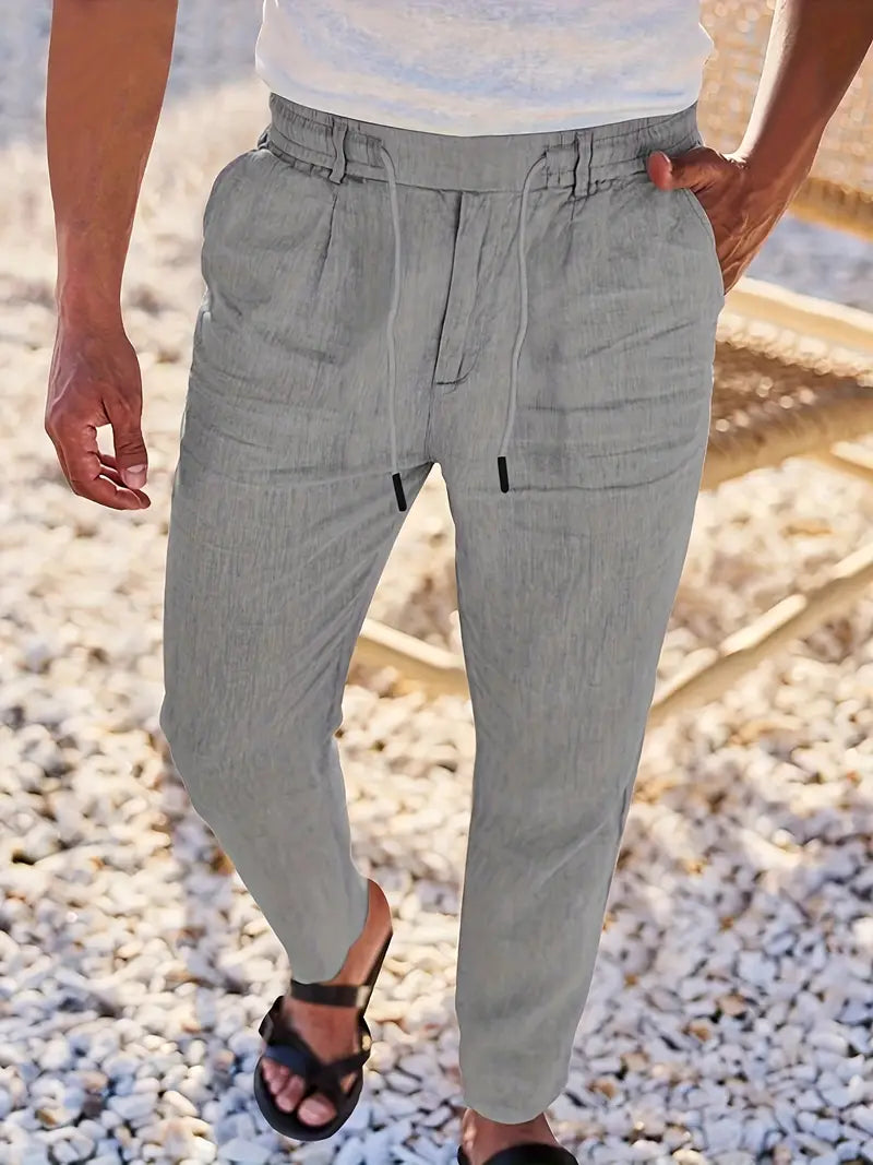 Tito | Pantalon large en lin avec cordon