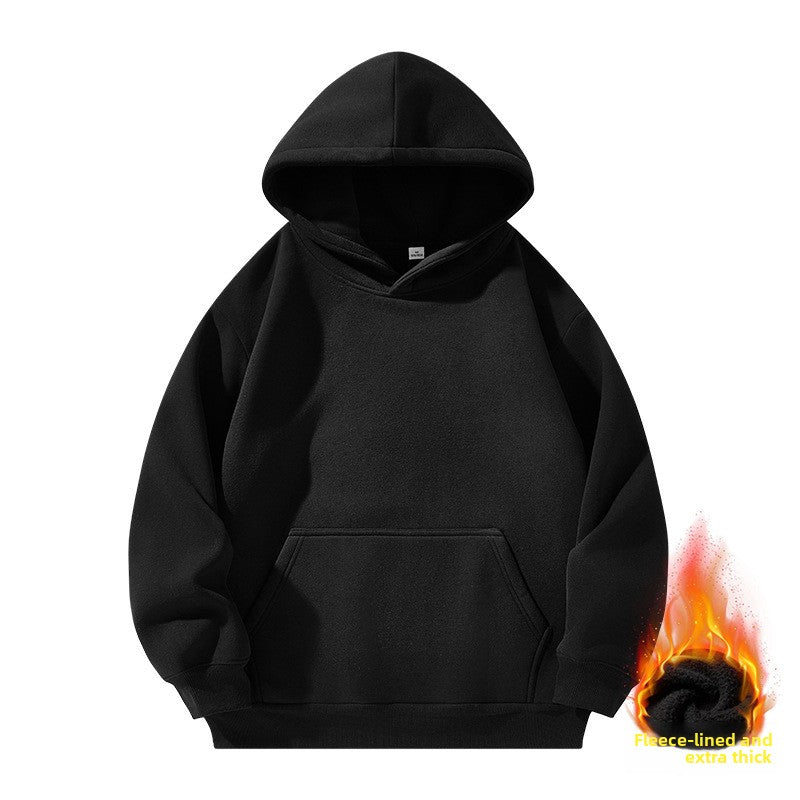Chandail à capuchon épais doublé molleton pour homme et femme