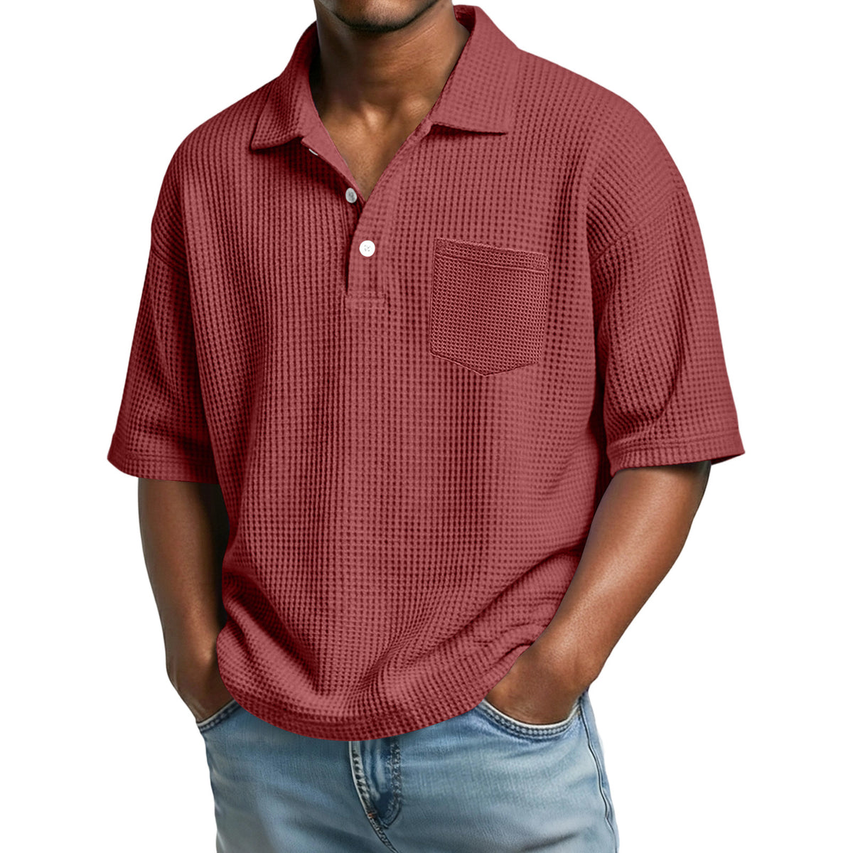 Polo gaufré pour homme