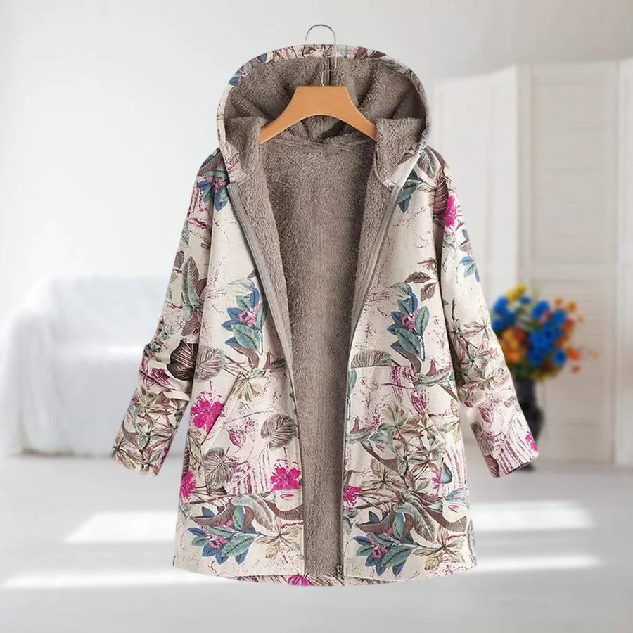 Mila - Cappotto Elegante Floreale Avorio