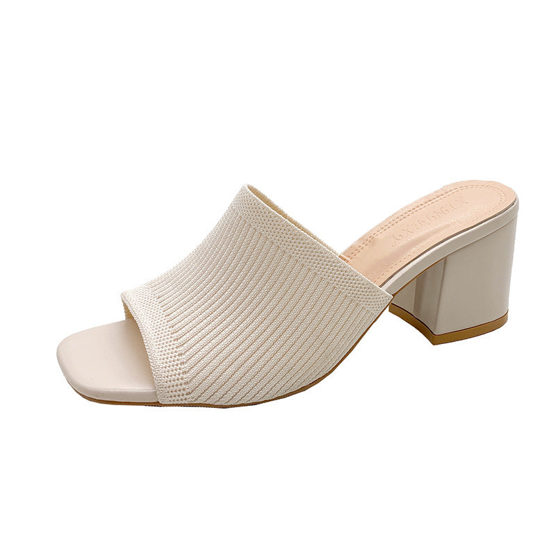 Sandales en laine tricotée pour femme