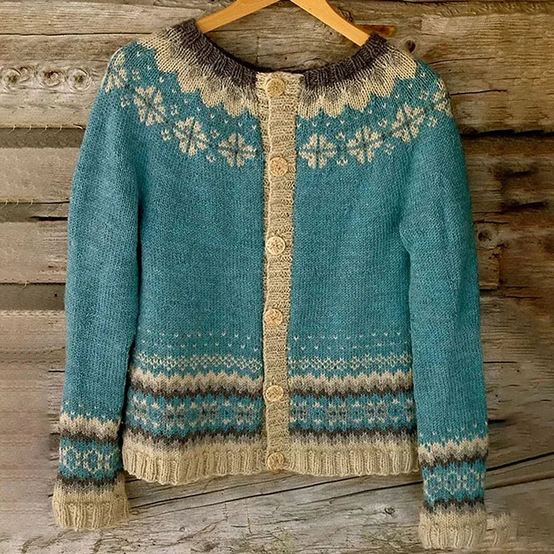 Charlotte | Veste sans manches en tricot nordique à boutons